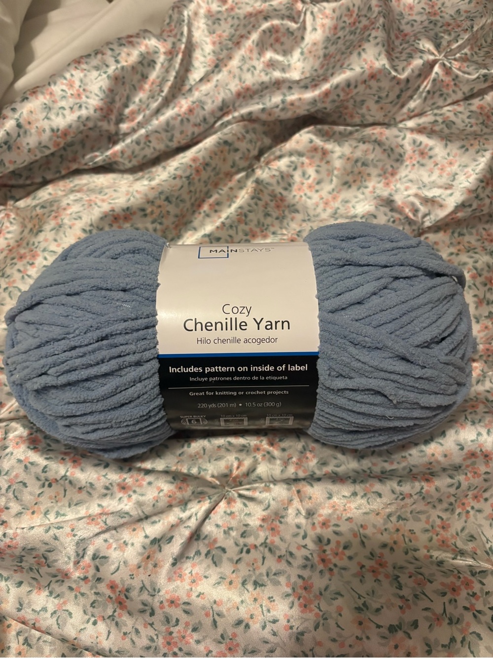 Mainstays Cozy Chenille Yarn - Light Blue